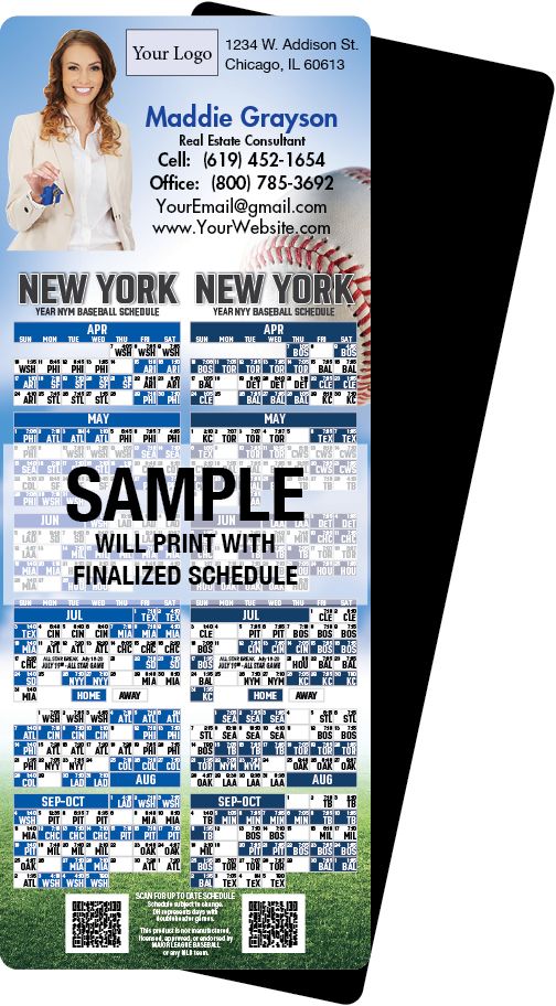 Real Estate Baseball Schedules, Magnetic Sports Calendars for Realtors